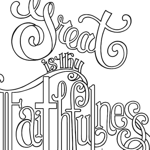 Great is Thy Faithfulness Coloring Page 8.5X11 Bible - Etsy