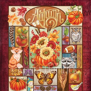 ART PRINT  Four Seasons Autumn-- original art print 8X10, 11X14
