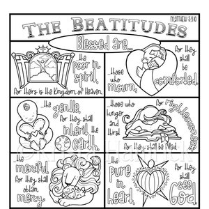 The Beatitudes Coloring Collection/ Includes 10 Coloring Pages - Etsy
