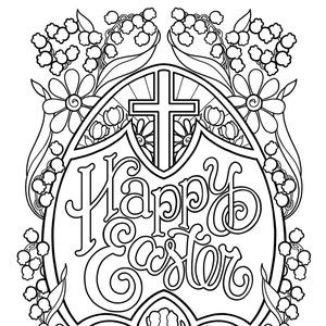 Happy Easter Egg Ausmalseite zum Karten basteln in den Größen 21X28 und 13X18