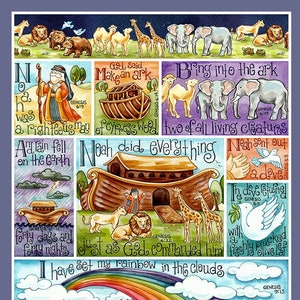 ART PRINT  Noah's Ark-- original art print 8X10, 11X14