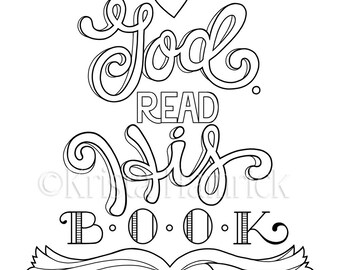 Get To Know God Read His Book Coloring Page 85X11 Bible Journaling Tip In 6X8