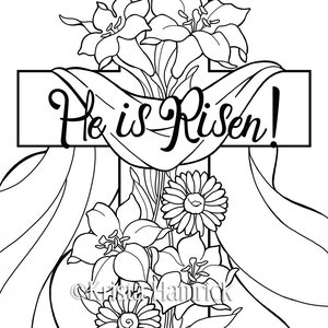 He is Risen!  2 Easter coloring pages for children