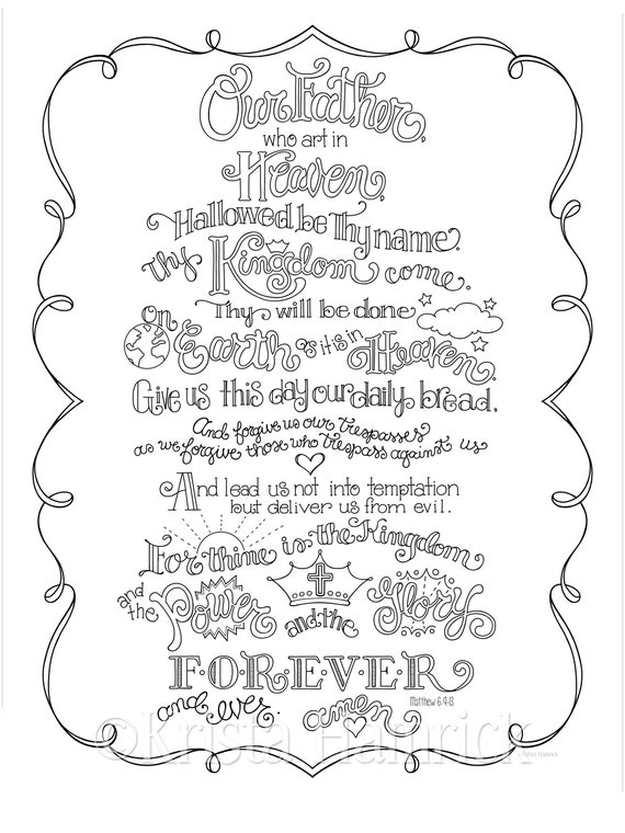 The Lord's Prayer Coloring Book for Kids (FREE) 5 Pages (download