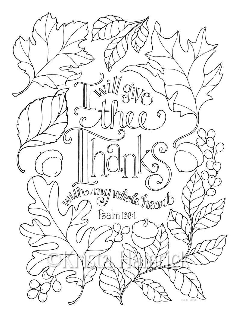 My Whole Heart coloring page in two sizes: 8.5X11 and Bible journaling tip-in 6X8 image 1
