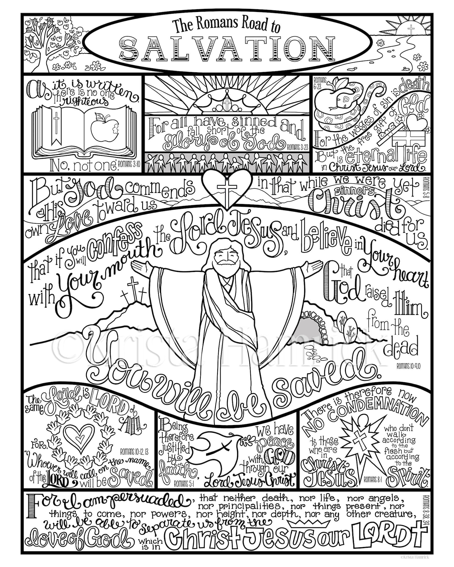 The Romans Road to Salvation Memory Coloring Collection/ - Etsy