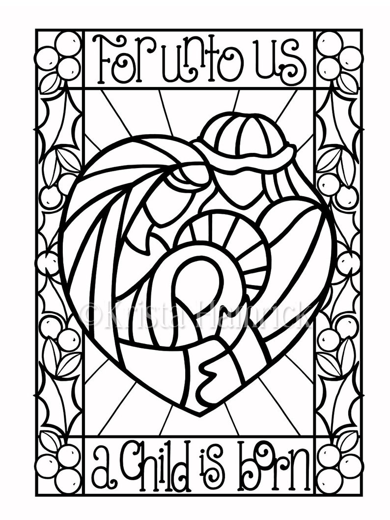 A Child is Born coloring page in two sizes_ 8.5X11 Bible ...