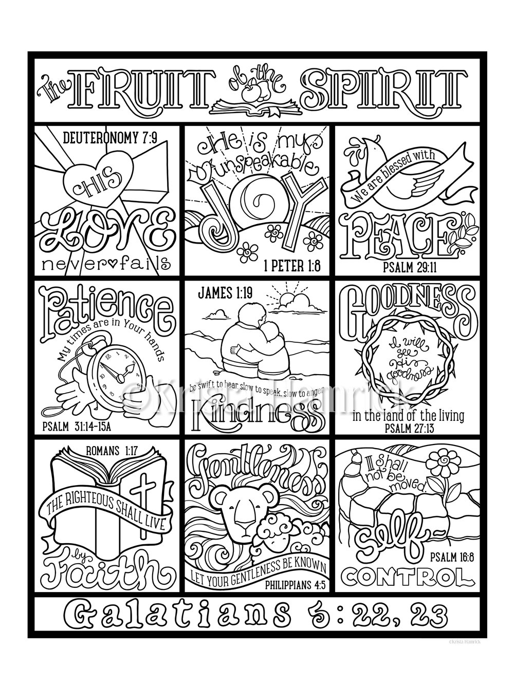 Fruit of the Spirit Coloring Mat – His Kids Company