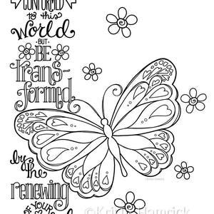 Be Transformed Romans 12:2 Bible Journaling traceable size 6X8