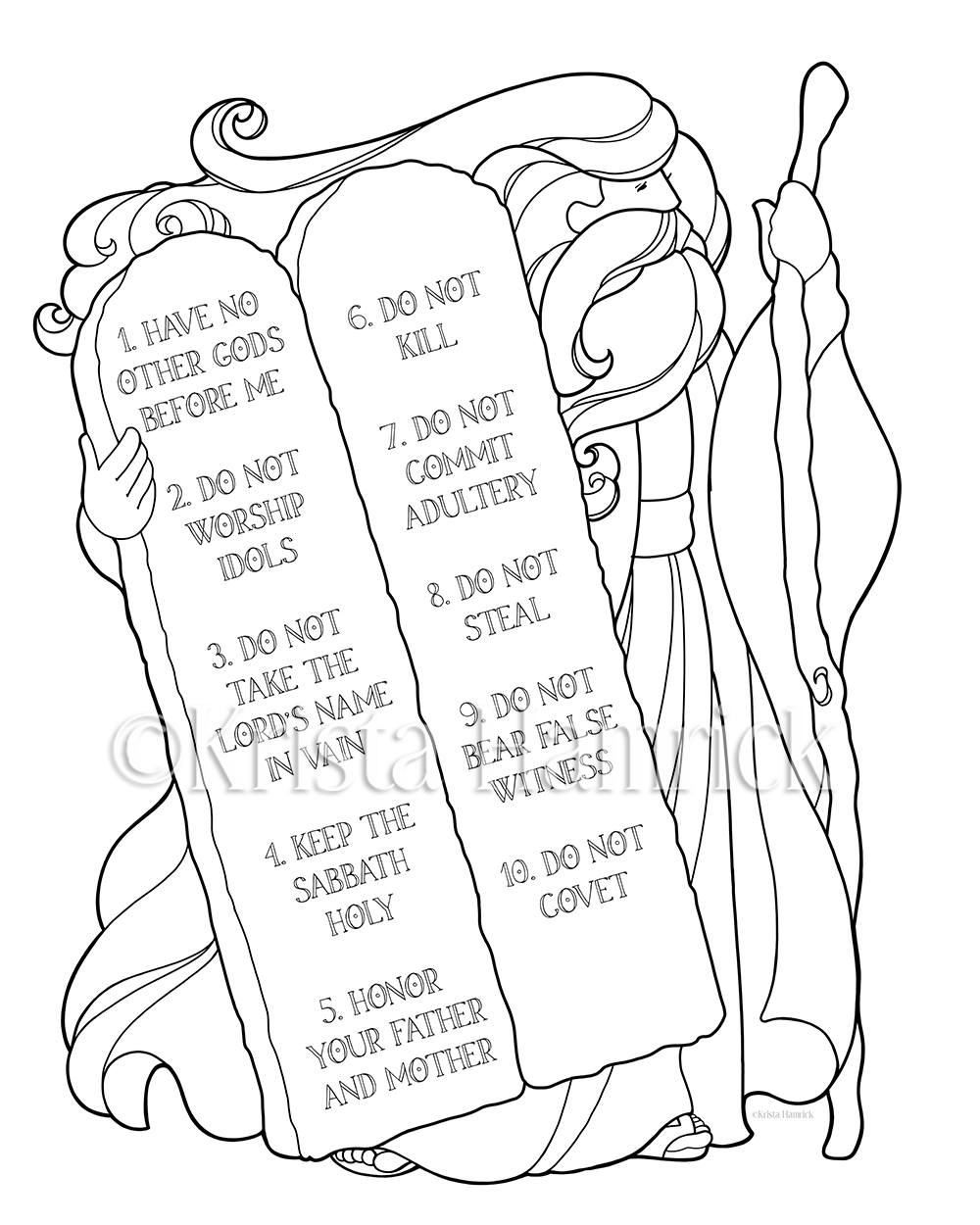 The Ten Commandments Memory Coloring Collection Includes 14 Etsy
