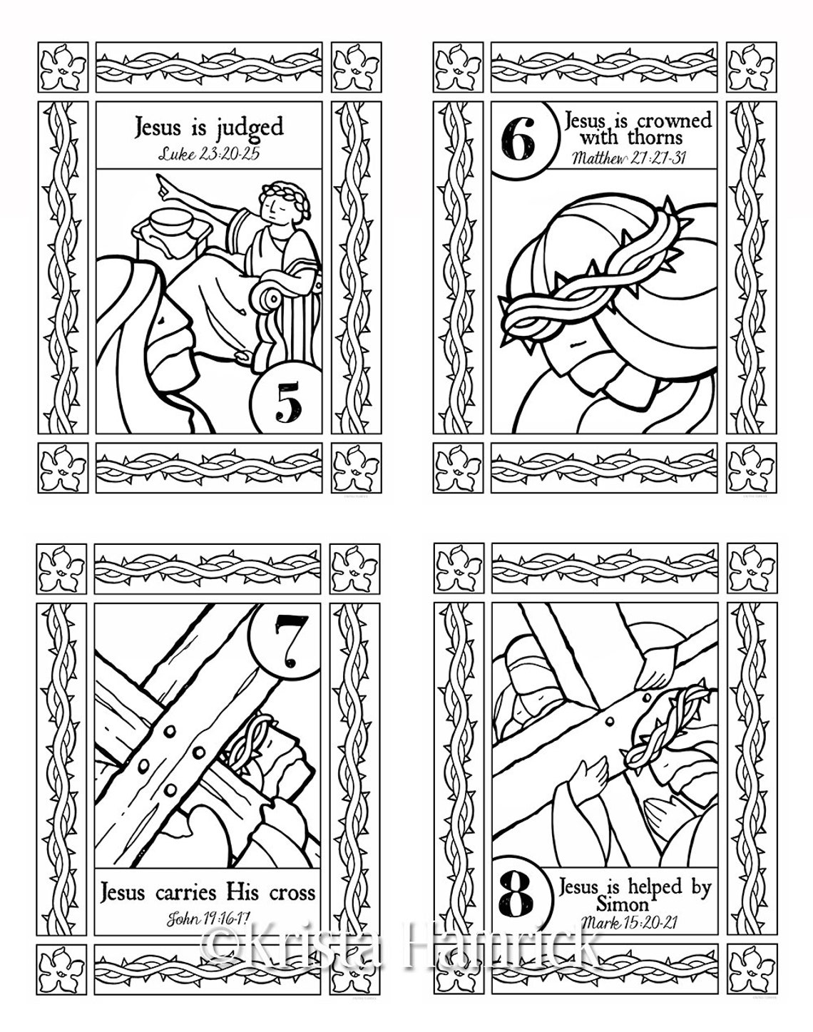 The Way of the Cross17 coloring pages depicting the Etsy