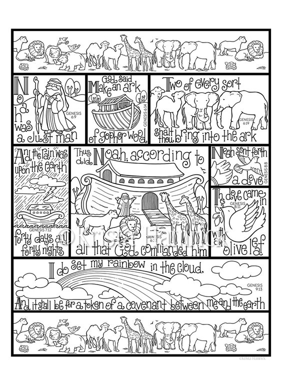 Printable Colori Page Of Rainbow/Noah : Pictures Of Noah And The Ark