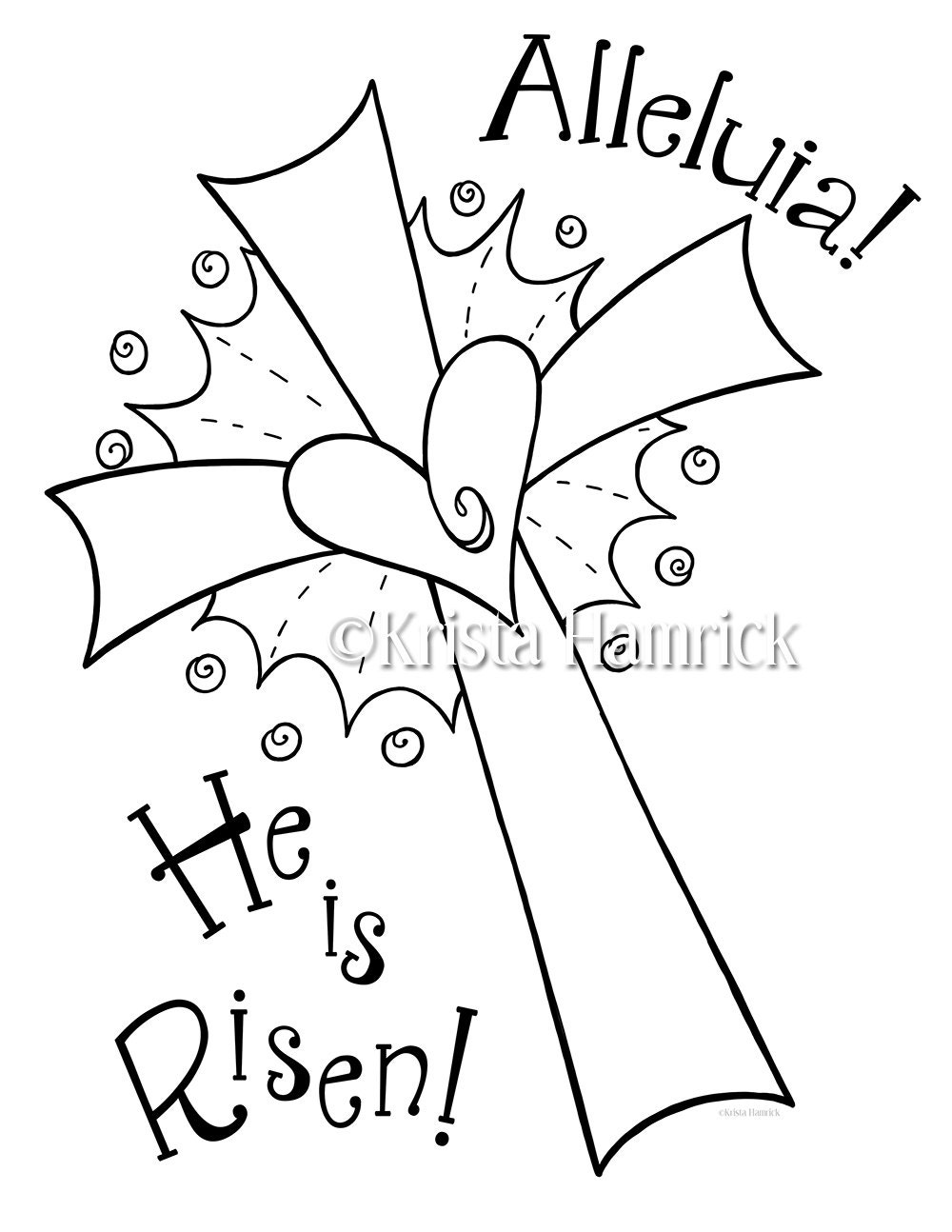 He is Risen 2 Easter coloring pages for children | Etsy