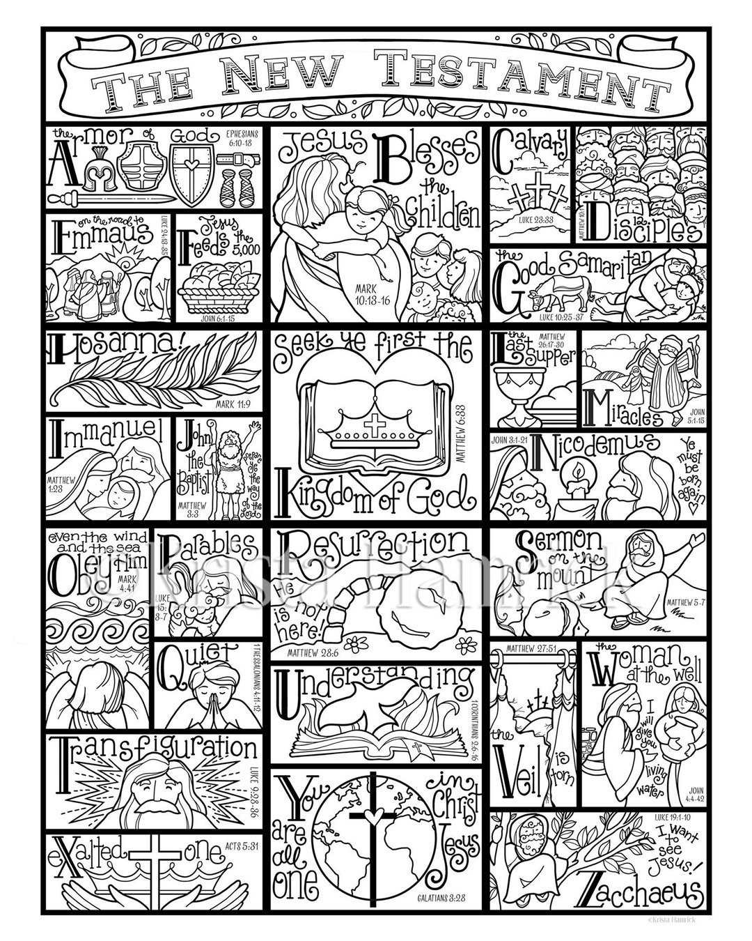 Old Testament and New Testament (BOTH Designs Included!) Coloring Pages ...