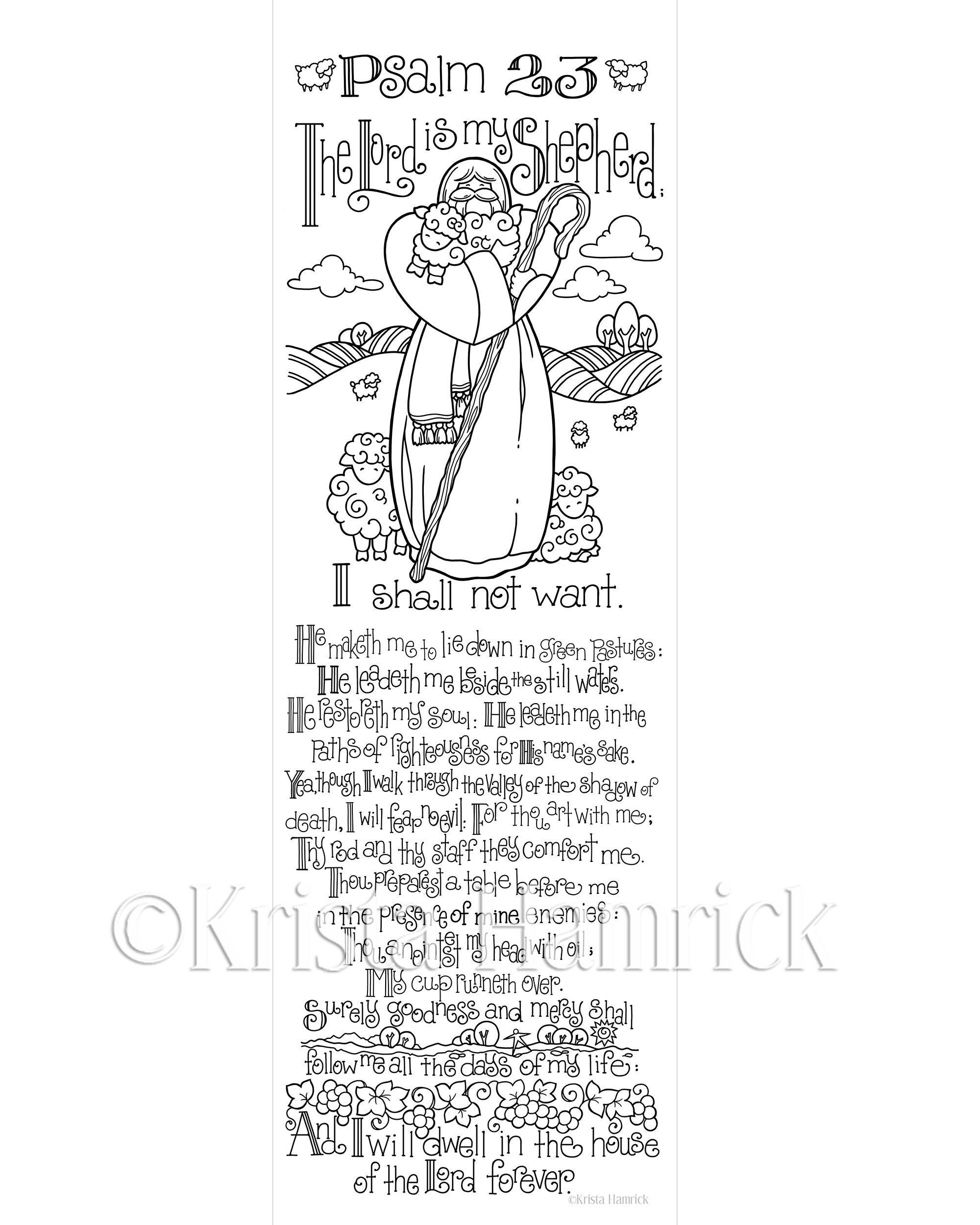 Print Psalm 23 Color Sheets
