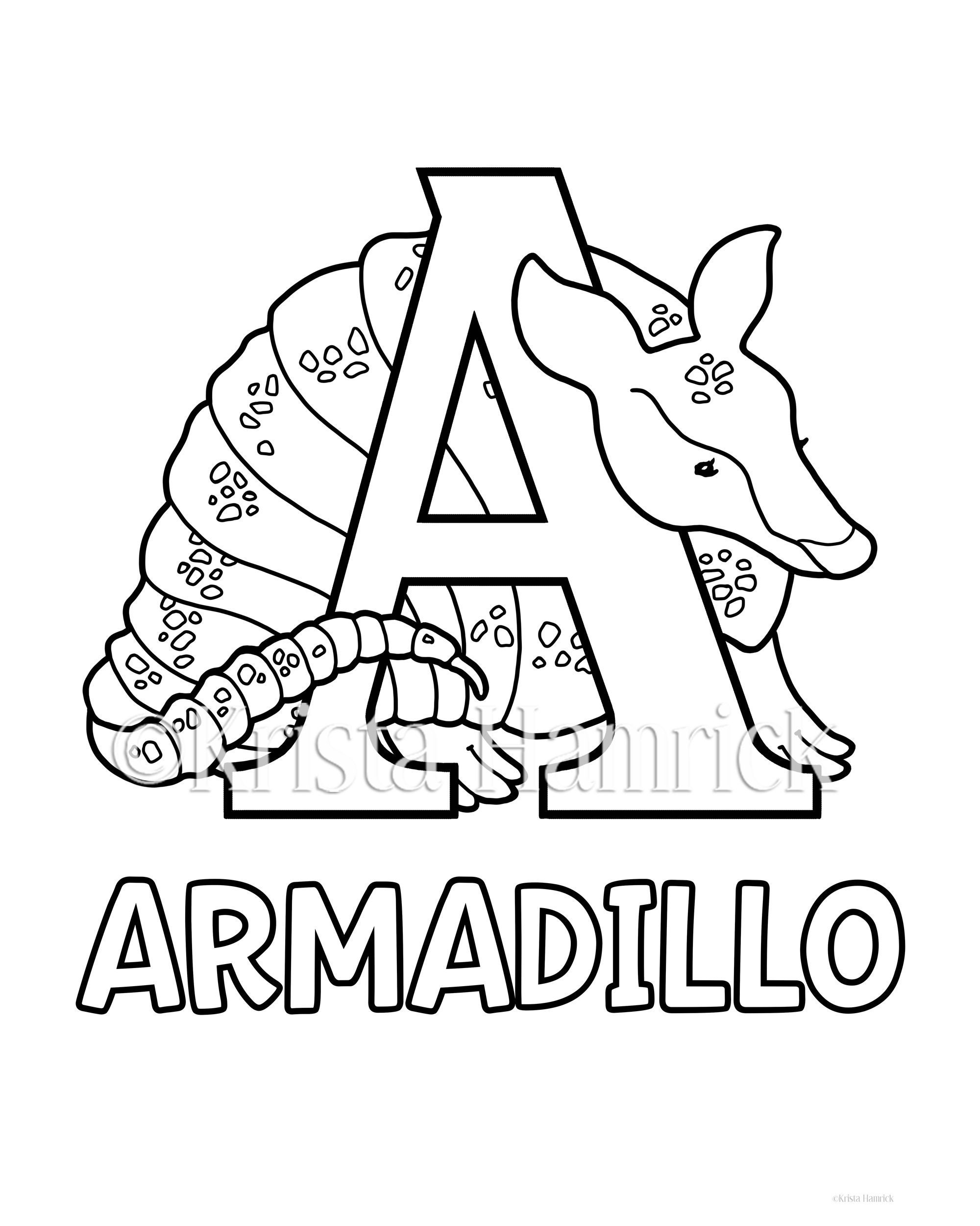 Animal Alphabet, A Z animal coloring pages, 20 pages