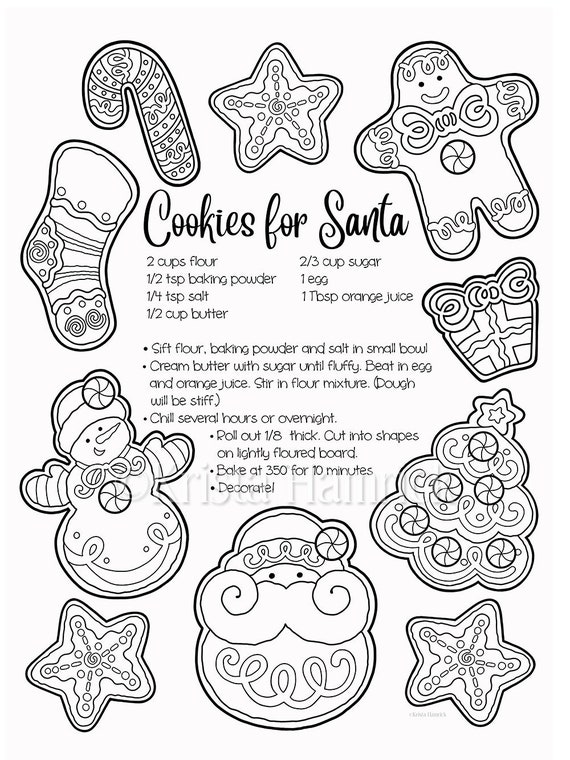 Christmas Cookie Coloring Pages Mom Wife Busy Life