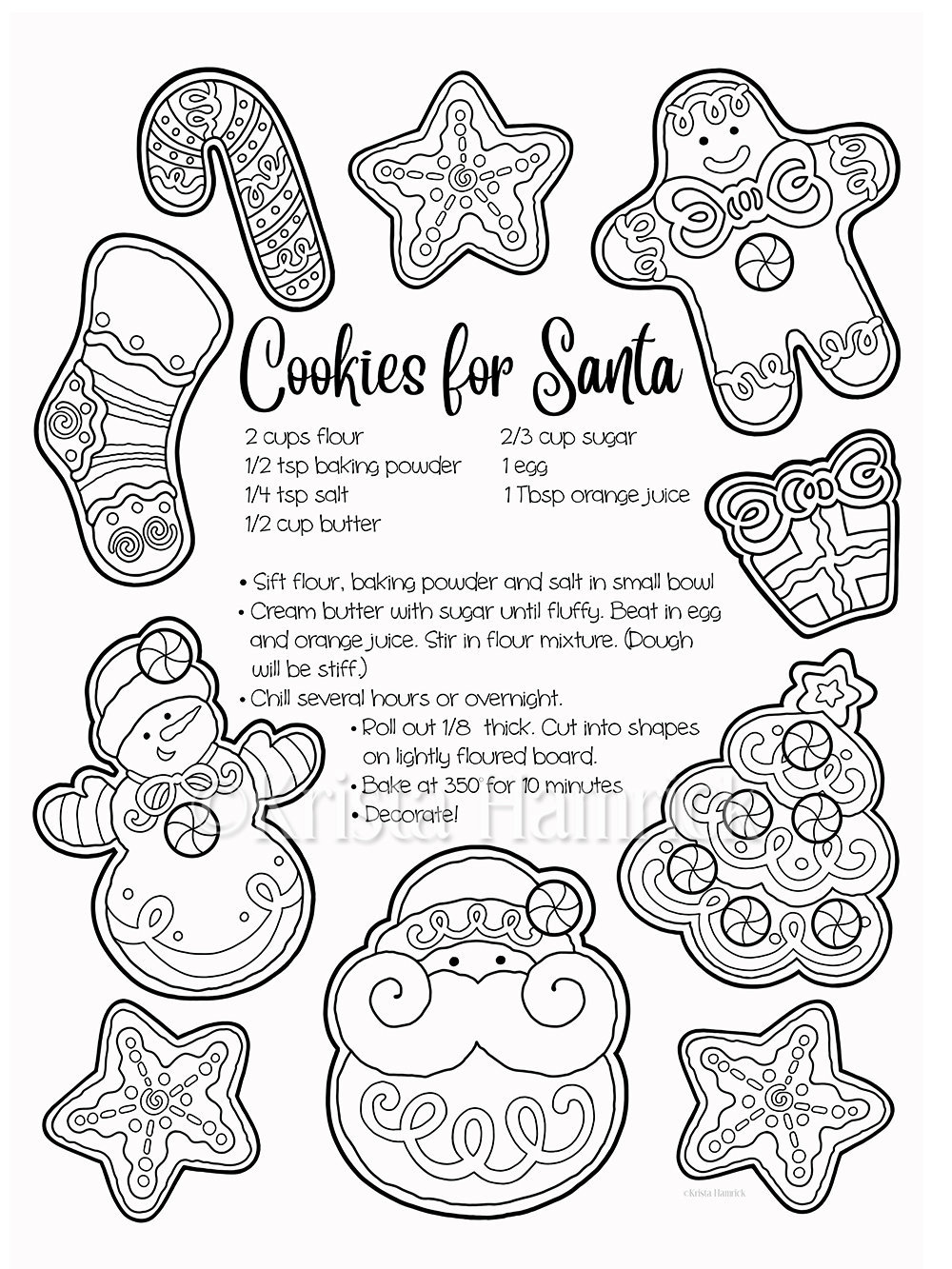 Christmas Cookies Coloring Pages - 25 FREE Pages