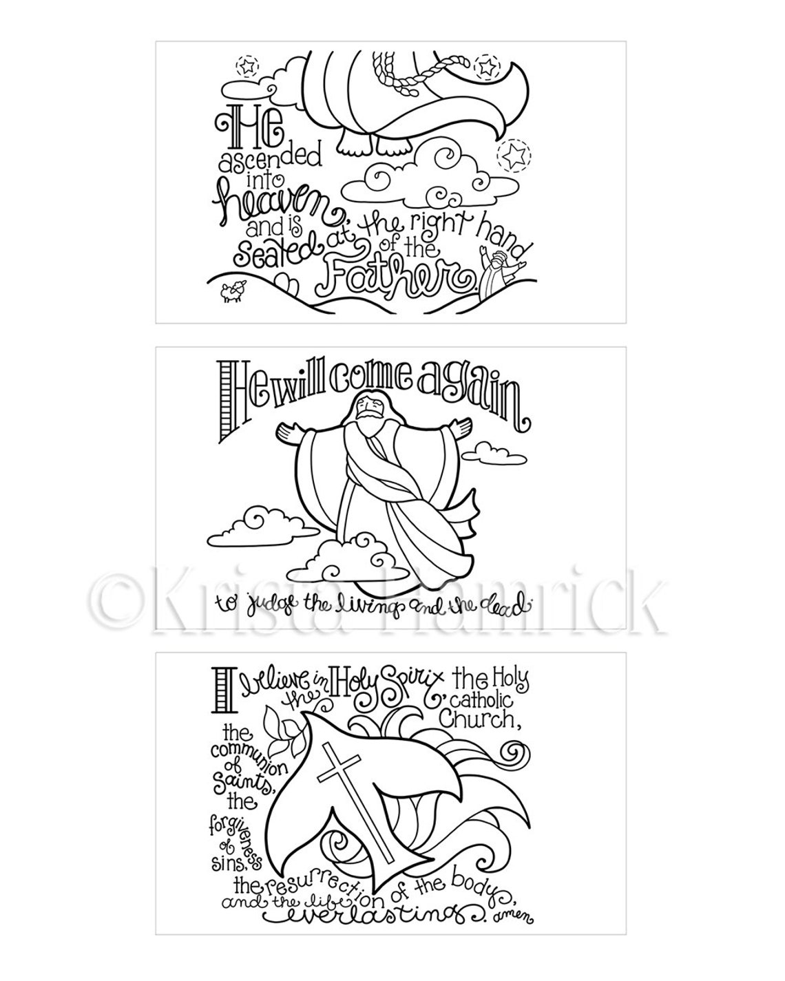 Apostles' Creed Memory Coloring Collection/ Includes 9 | Etsy