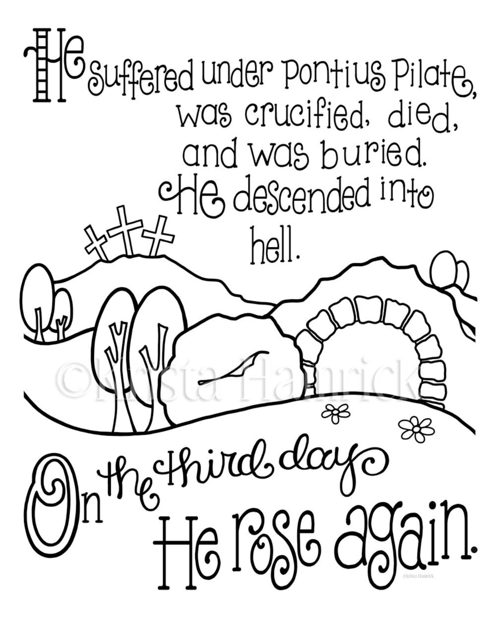 Apostles' Creed Memory Coloring Collection/ Includes 9 | Etsy