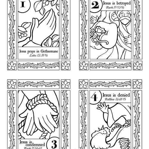 The Way of the Cross17 Coloring Pages Depicting the | Etsy