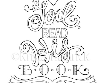May include: Black and white colouring page with a stylised illustration of an open book. The text reads "Get to know God. Read His Book." and includes the Bible verse "This is eternal life, that they should know you, the only true God, and him whom you sent, Jesus Christ. John 17:3".