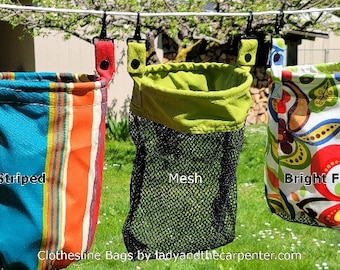 Clothespin Bag for Clothesline, All-weather Clothesline Bag, Peg holder, Clothespins, laundry supplies, hanging bag, Off-grid, clothes pin