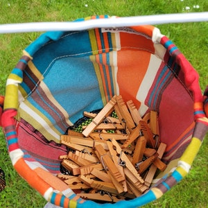 Clothesline Bag, Clothespin bag for clothesline, Peg Bag, Clothes pins, laundry supplies, hanging bag, Off-grid Homesteading Supply