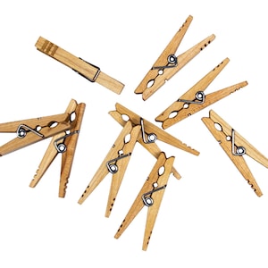 AllTopBargains 60 Wood Wooden 2 3/4 Inch Large Spring Clothespins Laundry  Clothes Pins Crafts 