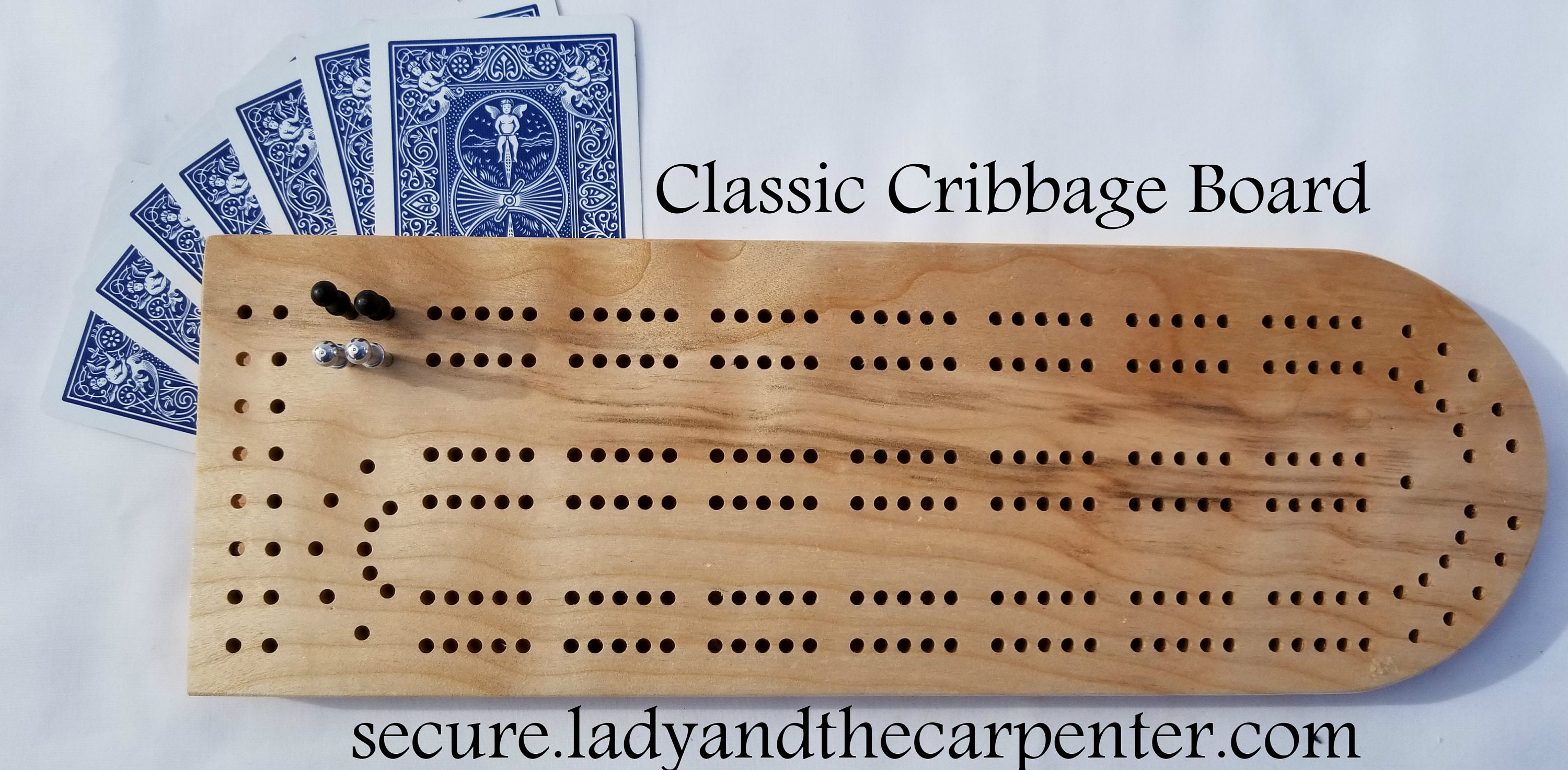 Wood cribbage board 2 player cribbage game board game Etsy