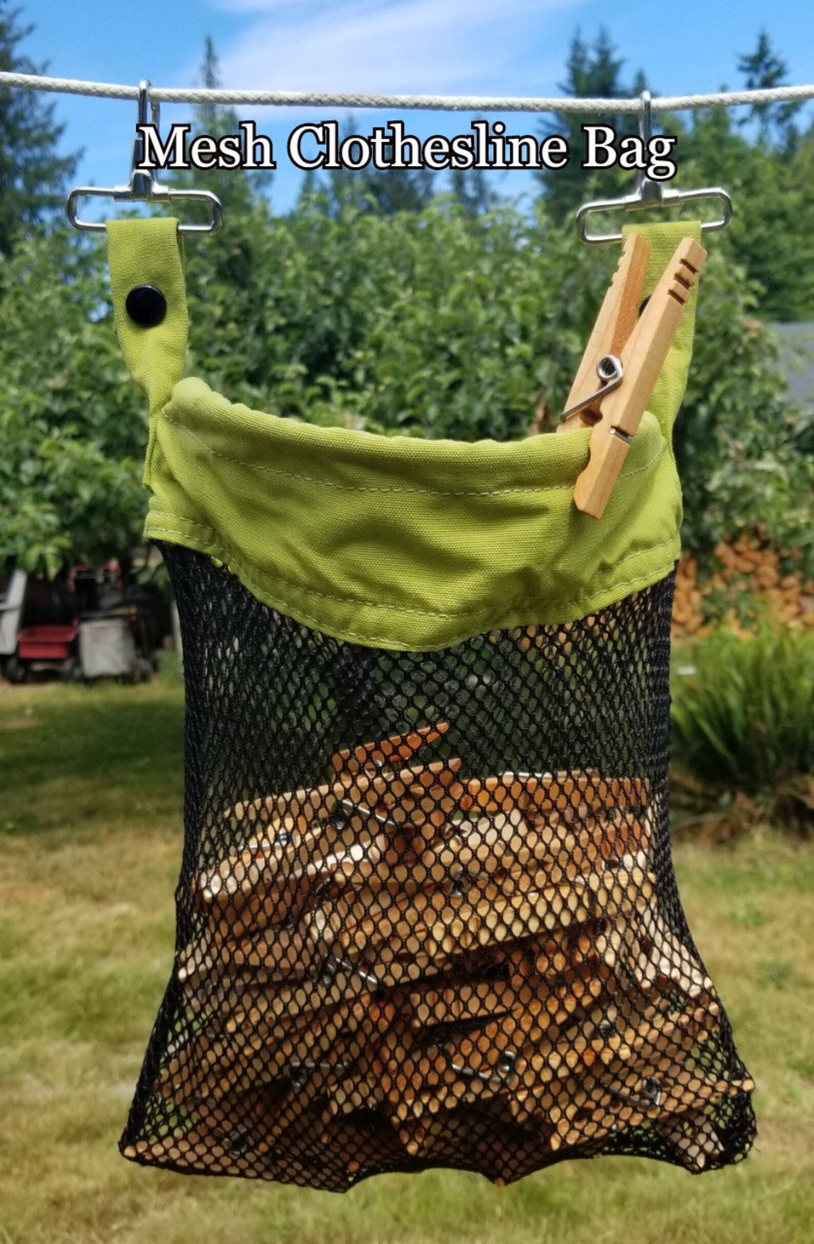 Clothesline Bag and 3 Sets of Kevin's Quality Clothespins Etsy