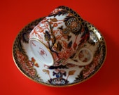 Circa - 1929 ROYAL CROWN DERBY Miniature Imari Coffee Can Saucer - Porcelain Bone China