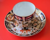 Circa - 1899 ROYAL CROWN DERBY Miniature Imari Coffee Can Saucer - Porcelain Bone China