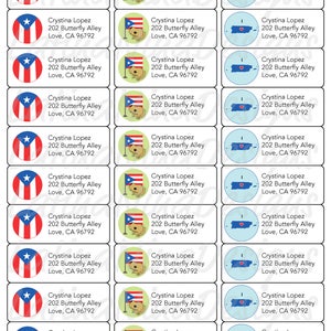 Puerto rico, Address labels, printed labels, Puerto Rico Labels, PR address labels, Matte labels, Love puerto rico, puerto rico pride, coquí