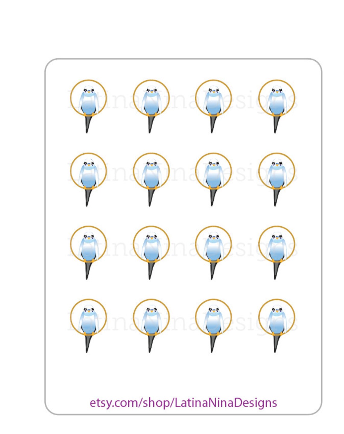 Parakeet Stickers, Blue Parakeet, Planner Stickers, Bird Stickers, Pet ...