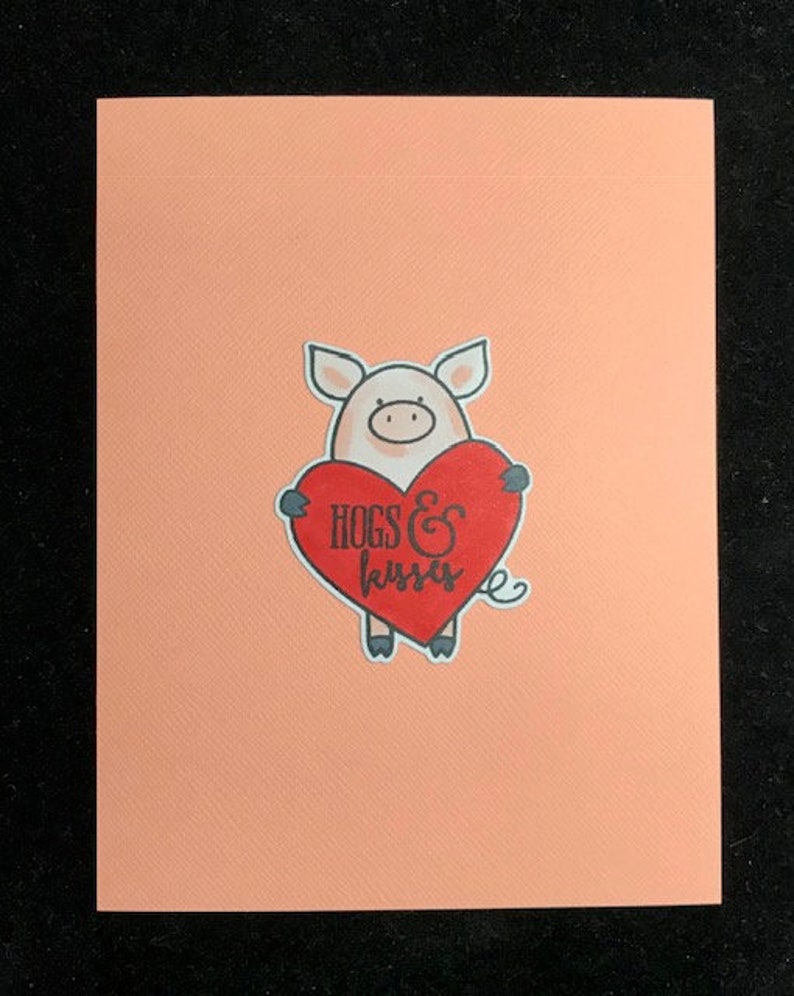 Hogs & Kisses Greeting Card Etsy