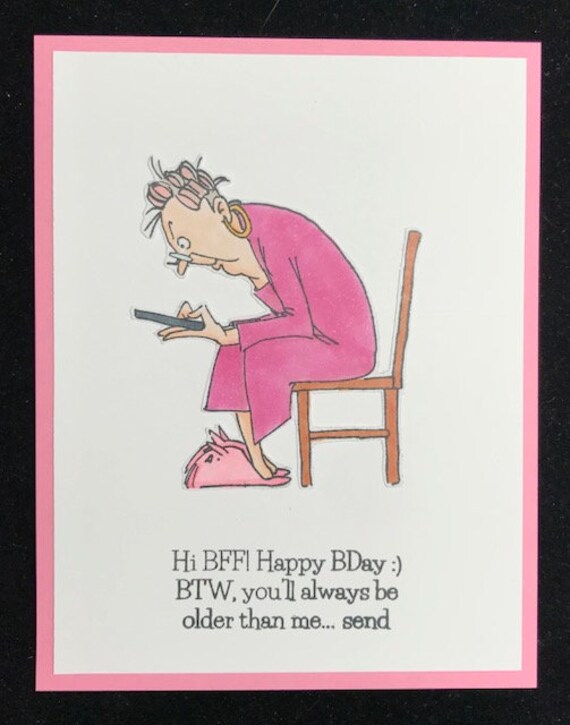 Happy Birthday Bff Greeting Card Etsy