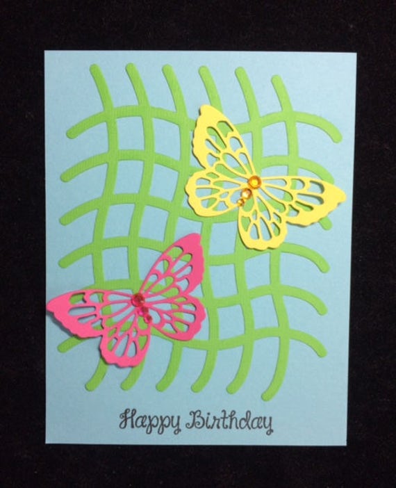 Carte De Voeux Papillons De Joyeux Anniversaire Etsy