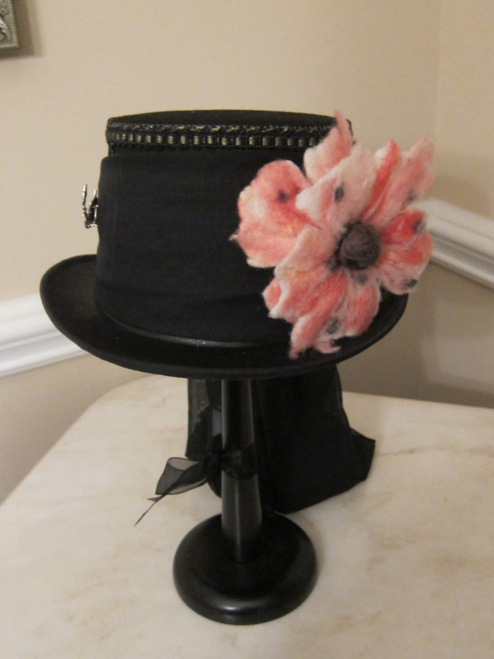 Black Top Hat Stevie Nicks Inspired Etsy