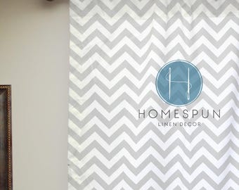 Juego de 2 paneles de cortina - Estampado Premier - Diseño en zigzag - Gris tormenta - Decoración para el hogar, ventanas, cocina, cenefa, bodas y eventos