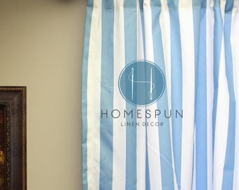 Juego de 2 paneles de cortina - Estampado Premier - Dosel - Azul envejecido - Decoración para el hogar, ventanas, cocina, cenefa, bodas y eventos