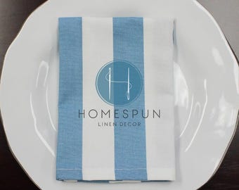 Servilletas - Juego de 4 - Estampados Premier - Dosel - Azul desgastado - Mantelería - Decoración del hogar - Tela de algodón - Servilletas para comedor y cena