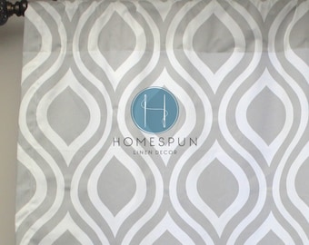 PAIR of Curtain Drape Panels - 2 PC - Premier Print - Emily - Storm - Home Decor Window Treatment Kitchen Valance Wedding
