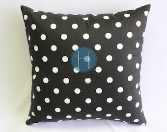 Pillow Cover - Premier Prints - POLKA DOTS - Black White - Home Decor Decorative Sofa Throw Pillow-Cover with Zipper Enclosure - Any Size