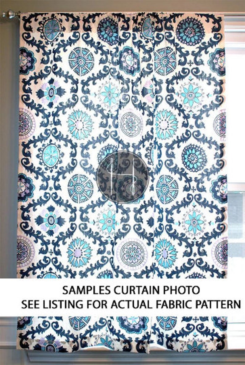 Aruba Home Decor Window Treatment Kitchen Valance Dining Room 2 PC PAIR of Curtain Drape Panels Premier Prints Felix Blue Natural