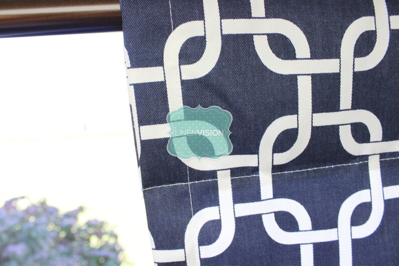 Home Decor Window Treatment Kitchen Valance Drapery Blue White Premier Print 2 pc PAIR of Curtain Drape Panels GOTCHA