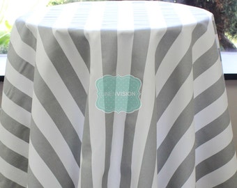 Mantel - Premier Prints - Canopy Stripe - Gris tormenta - Elija su tamaño - Ropa de mesa Boda Decoración del hogar Comedor Cocina