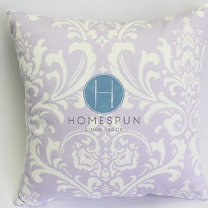 Pillow Cover - Premier Prints - OZBOURNE - Wisteria Lavender White - Home Decor Sofa Throw Pillow-Cover with Zipper Enclosure - All Sizes