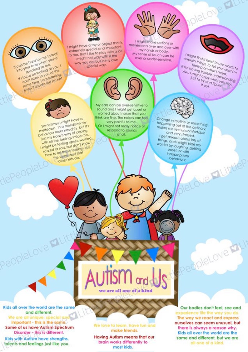 Autism Awareness Poster Hot Air Balloon Etsy