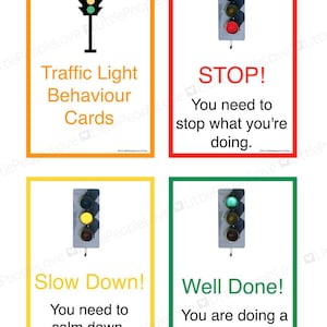 Traffic Light Behaviour Cards (Third Person)